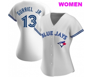 WOMEN'S TORONTO BLUE JAYS #13 LOURDES GURRIEL JR. WHITE HOME JERSEY