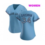 WOMEN'S TORONTO BLUE JAYS #34 KEVIN GAUSMAN BLUE JERSEY