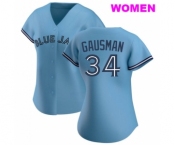 WOMEN'S TORONTO BLUE JAYS #34 KEVIN GAUSMAN BLUE JERSEY