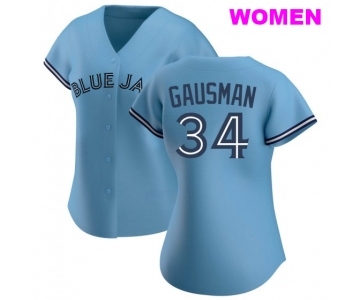 WOMEN'S TORONTO BLUE JAYS #34 KEVIN GAUSMAN BLUE JERSEY