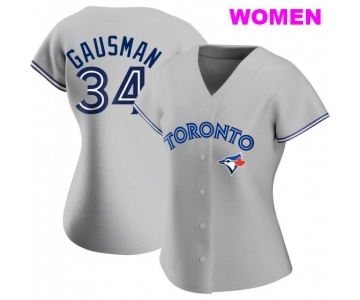 WOMEN'S TORONTO BLUE JAYS #34 KEVIN GAUSMAN GRAY ROAD JERSEY