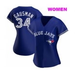 WOMEN'S TORONTO BLUE JAYS #34 KEVIN GAUSMAN ROYAL ALTERNATE JERSEY