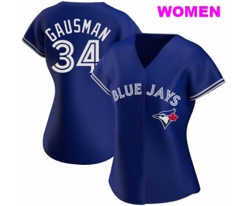 WOMEN'S TORONTO BLUE JAYS #34 KEVIN GAUSMAN ROYAL ALTERNATE JERSEY