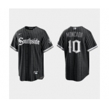 Youth Chicago White Sox #10 Yoan Moncada 2021 City Connect Replica Black Jersey