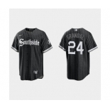 Youth Chicago White Sox #24 Yasmani Grandal 2021 City Connect Replica Black Jersey