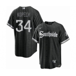 Youth Chicago White Sox #34 Michael Kopech 2021 City Connect Replica Black Jersey