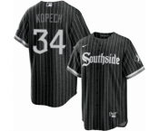 Youth Chicago White Sox #34 Michael Kopech 2021 City Connect Replica Black Jersey