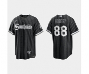 Youth Chicago White Sox #88 Luis Robert 2021 City Connect Replica Black Jersey