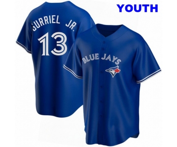 YOUTH TORONTO BLUE JAYS #13 LOURDES GURRIEL JR. ROYAL ALTERNATE JERSEY