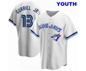 YOUTH TORONTO BLUE JAYS #13 LOURDES GURRIEL JR. WHITE HOME COOPERSTOWN COLLECTION JERSEY