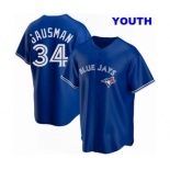 YOUTH TORONTO BLUE JAYS #34 KEVIN GAUSMAN ROYAL ALTERNATE JERSEY