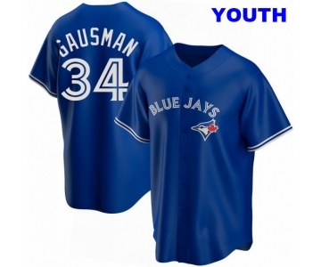 YOUTH TORONTO BLUE JAYS #34 KEVIN GAUSMAN ROYAL ALTERNATE JERSEY