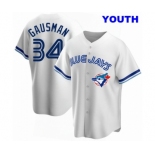 YOUTH TORONTO BLUE JAYS #34 KEVIN GAUSMAN WHITE HOME COOPERSTOWN COLLECTION JERSEY