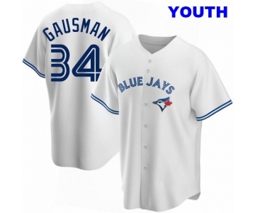 YOUTH TORONTO BLUE JAYS #34 KEVIN GAUSMAN WHITE HOME JERSEY