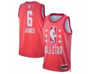 Men 2022 All Star #6 LeBron James Maroon Basketball Jersey