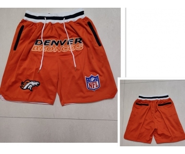 Men's Denver Broncos Orange Just Don Shorts