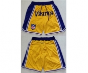 Men's Minnesota Vikings Yellow Just Don Swingman Throwback Shorts