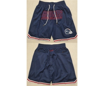 Men's New York Giants Navy Shorts (Run Small)