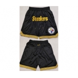 Men's Pittsburgh Steelers Black Shorts (Run Small)