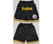 Men's Pittsburgh Steelers Black Shorts (Run Small)