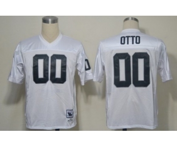 Oakland Raiders #00 Jim Otto White Throwback Jersey