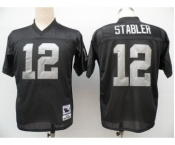 Oakland Raiders #12 Ken Stabler Black Throwback Jersey