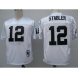 Oakland Raiders #12 Ken Stabler White Throwback Jersey