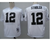 Oakland Raiders #12 Ken Stabler White Throwback Jersey