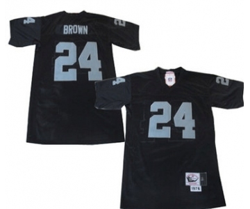 Oakland Raiders #24 Willie Brown Black Throwback Jersey