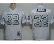 Oakland Raiders #32 Marcus Allen White With Silver Throwback Jersey