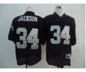 Oakland Raiders #34 Bo Jackson Black Throwback Jersey