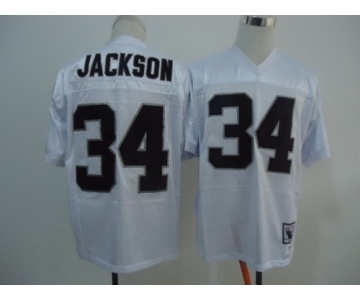 Oakland Raiders #34 Bo Jackson White Throwback Jersey