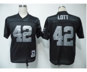 Oakland Raiders #42 Ronnie Lott Black Throwback Jersey