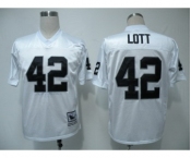 Oakland Raiders #42 Ronnie Lott White Throwback Jersey