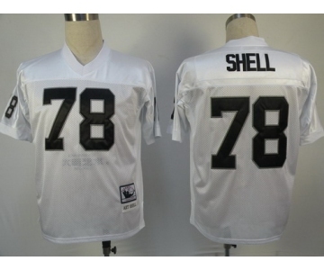 Oakland Raiders #78 Art Shell White Throwback Jersey