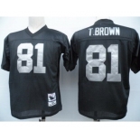 Oakland Raiders #81 Tim Brown Black Throwback Jersey