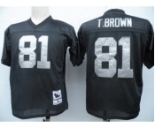 Oakland Raiders #81 Tim Brown Black Throwback Jersey