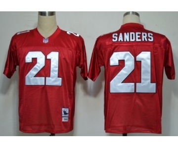 Atlanta Falcons #21 Deion Sanders Red Throwback Jersey