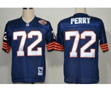 Chicago Bears #72 William Perry Blue Throwback With Bear Patch Jersey