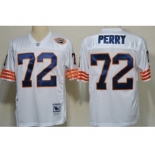 Chicago Bears #72 William Perry White Throwback With Bear Patch Jersey