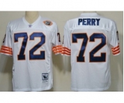 Chicago Bears #72 William Perry White Throwback With Bear Patch Jersey