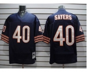 Mitchell & Ness Bears #40 Gale Sayers Blue With Small Number Stitched Throwback Football Jersey