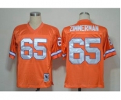 Men's Denver Broncos #65 Gary Zimmerman Orange Throwback Jersey