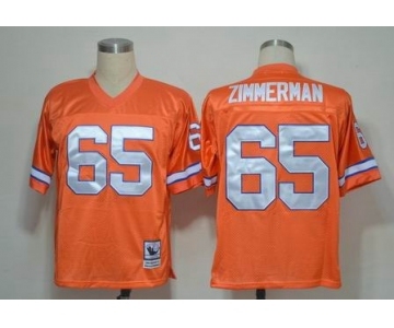 Men's Denver Broncos #65 Gary Zimmerman Orange Throwback Jersey