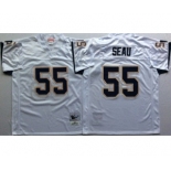 Chargers #55 Junior Seau White Throwback Jersey