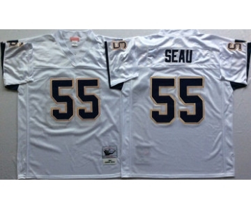 Chargers #55 Junior Seau White Throwback Jersey