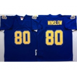 Chargers 80 Kellen Winslow Blue Throwback Jersey