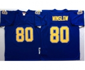 Chargers 80 Kellen Winslow Blue Throwback Jersey