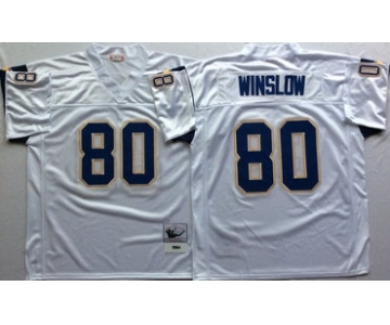 Chargers 80 Kellen Winslow White Throwback Jersey