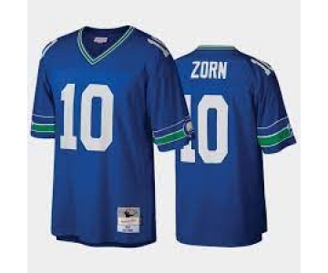 Men's Seattle Seahawks #10 JIM ZORN Blue Throwback Jersey